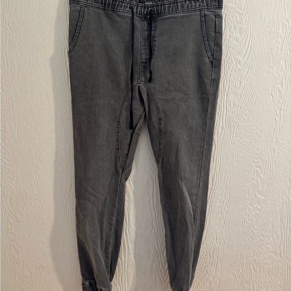 Forever 21 Washed Charcoal Jogger Sweatpants